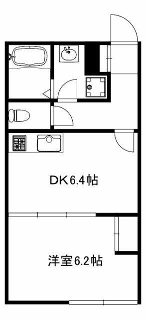 早稲田鶴巻町IMAハウス(1DK/1階)の間取り写真