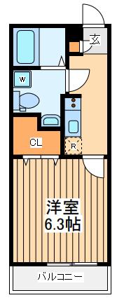ラフィネス南太田(1K/3階)の間取り写真
