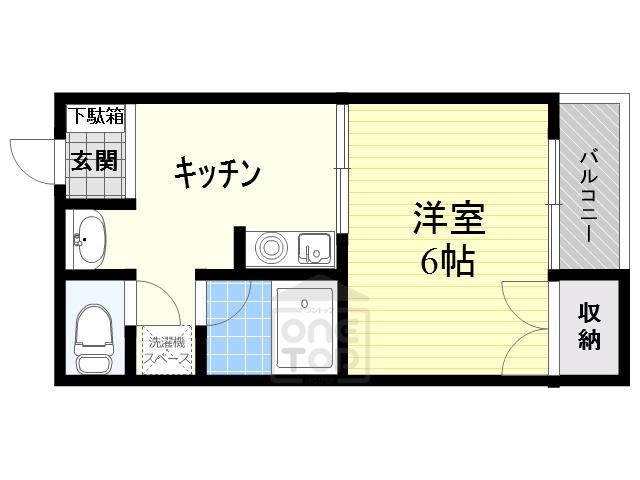レジデンス摂津(1K/3階)の間取り写真