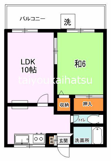 常盤マンション(1LDK/4階)の間取り写真