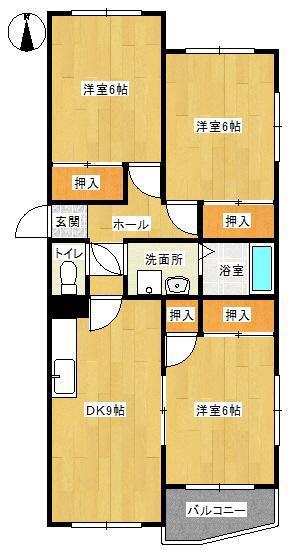 メゾン松崎(3DK/4階)の間取り写真