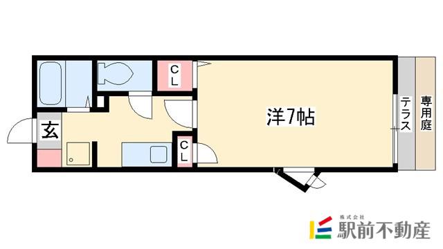 パルメゾン二日市(1K/1階)の間取り写真