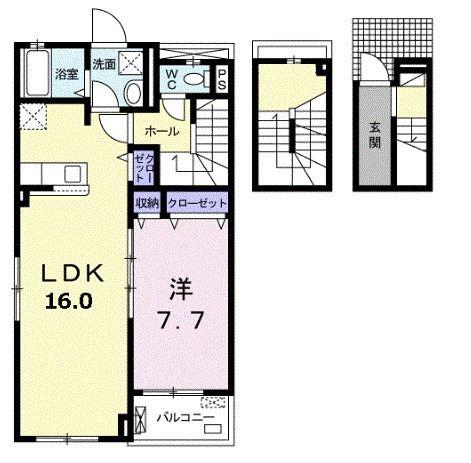 ルーナ カーサ(1LDK/3階)の間取り写真