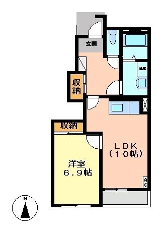 サンライズII(1LDK/1階)の間取り写真
