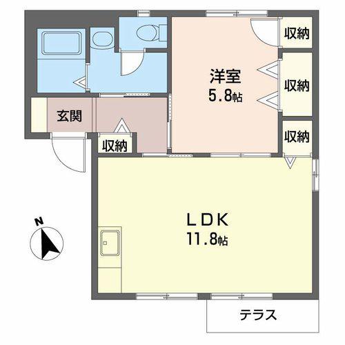コーポオルレアン(1LDK/1階)の間取り写真