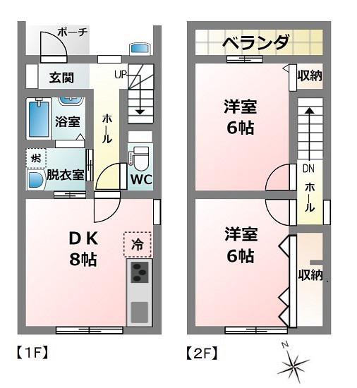 メゾンM&E(2DK/1階)の間取り写真