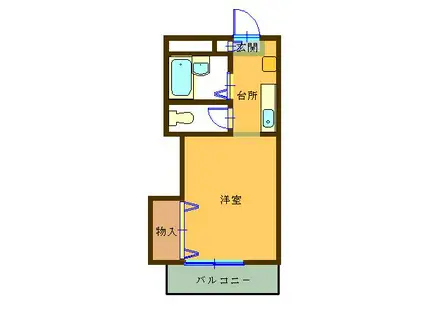 石坂ゼフィール(1K/3階)の間取り写真