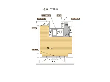 カレッジタウン(ワンルーム/8階)の間取り写真