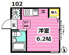 ウインズ鵠沼石上(ワンルーム/1階)の間取り写真