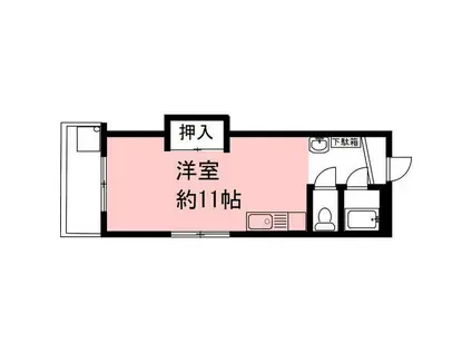 メゾンロワール(ワンルーム/4階)の間取り写真