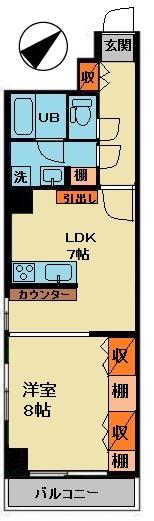 小石川播磨坂ハイツ(1LDK/1階)の間取り写真
