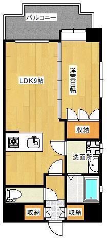 みついビル(1LDK/3階)の間取り写真
