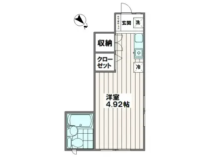 アパートメントM(ワンルーム/1階)の間取り写真