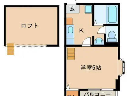 レガリータ天神I(1K/2階)の間取り写真