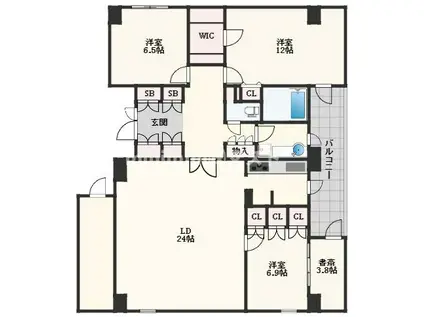 グランマーレ天満橋(3SLDK/15階)の間取り写真