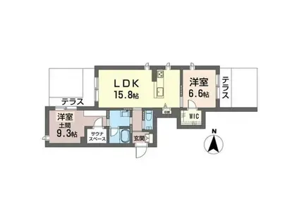 KANOA(2LDK/1階)の間取り写真