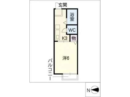 エポック大坪(1K/2階)の間取り写真