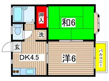 ライトタウン国立(2DK/2階)の間取り写真