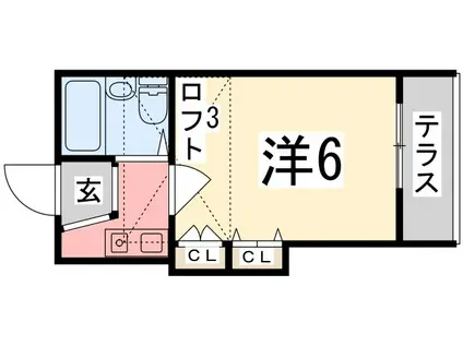 メゾン・T大久保(1K/1階)の間取り写真