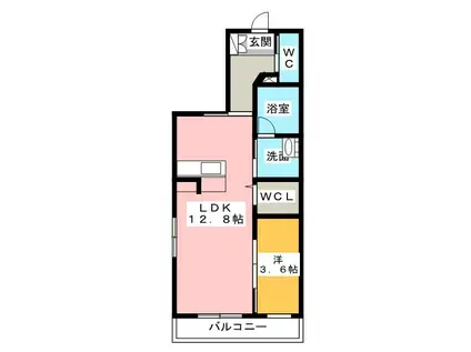 PHOENIX FUJI(1LDK/4階)の間取り写真
