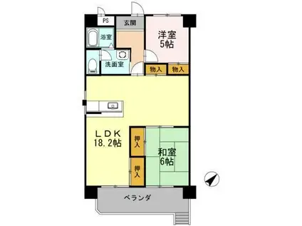 フィオーレ・アダチ(2LDK/1階)の間取り写真