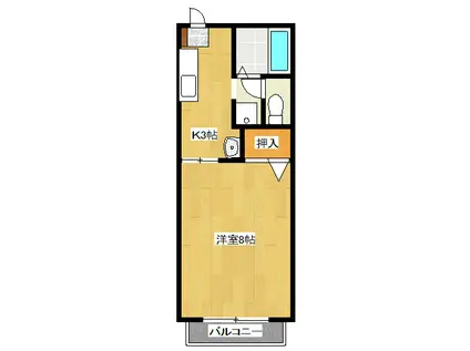 コーポ橋本(1K/1階)の間取り写真