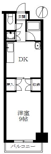 第7水野マンション(1DK/7階)の間取り写真