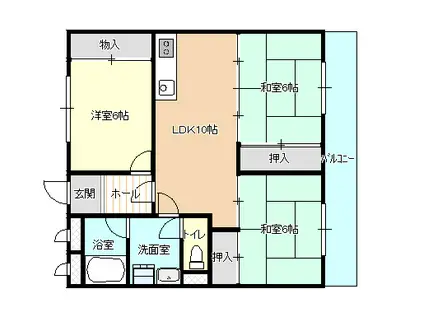 藤山ハイツ(3LDK/1階)の間取り写真