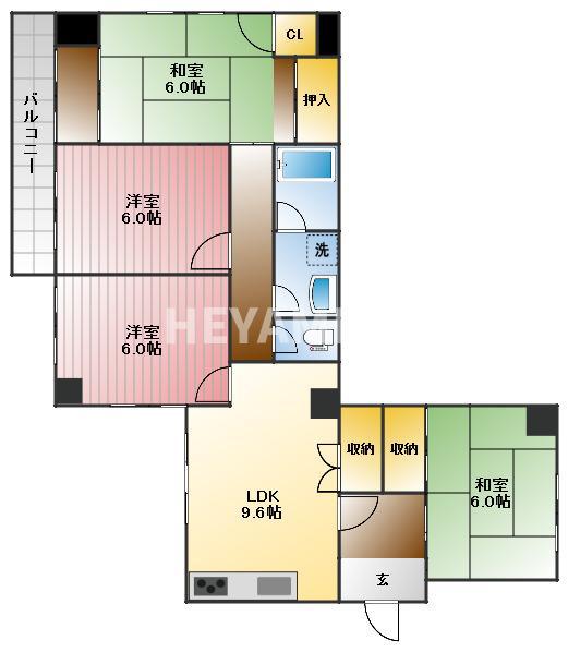 パークシティ諏訪(4LDK/5階)の間取り写真