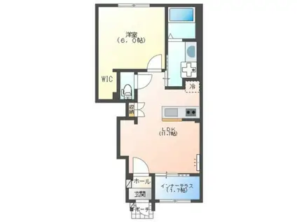 HALE ELUEKO(1LDK/1階)の間取り写真