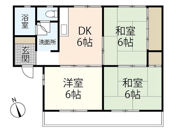 神田コーポラス(3DK/1階)の間取り写真