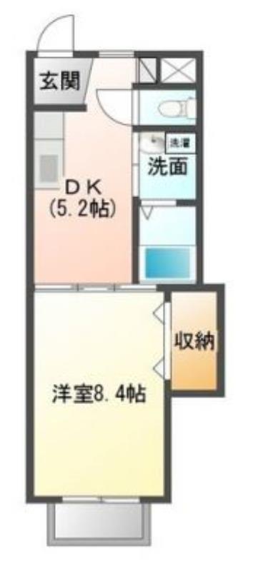 フレシールメゾン(1DK/2階)の間取り写真