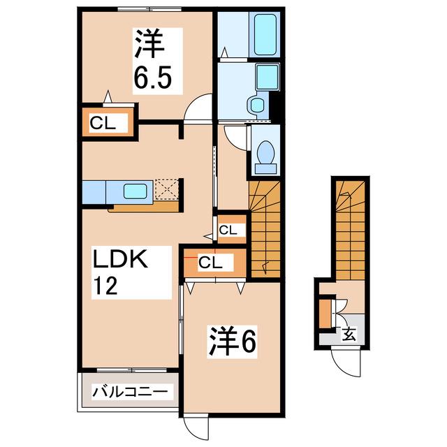ソレイユ・GEN (2LDK/2階)の間取り写真