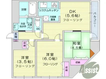 リエス春日町(2SDK/2階)の間取り写真
