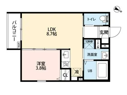 リーヴァ望が丘(1LDK/1階)の間取り写真