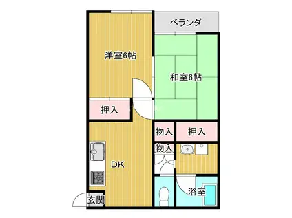 アーバニーハイム上里 I(2DK/2階)の間取り写真