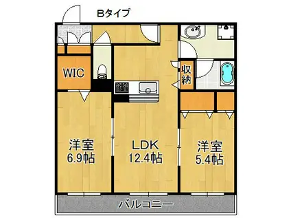 カーサ エクラシエ(2LDK/3階)の間取り写真