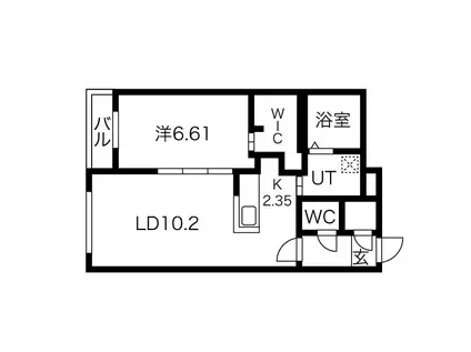 フォレスタ琴似(1LDK/3階)の間取り写真