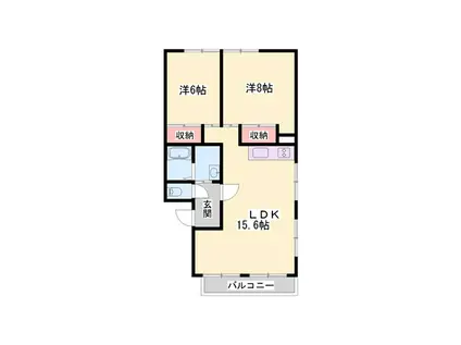 マンションSUI(2LDK/3階)の間取り写真