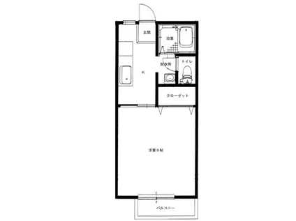 たかびハイツ4号地(1K/1階)の間取り写真