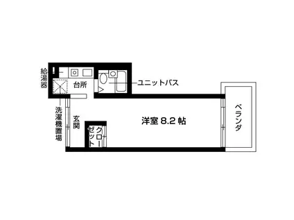 ドムス柿木II(1K/2階)の間取り写真