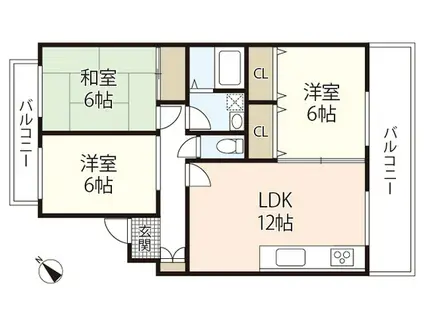 ハイコーポYASUDA I(3LDK/2階)の間取り写真