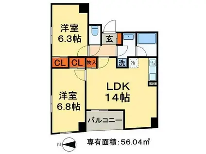 PARK AYASE(2LDK/2階)の間取り写真