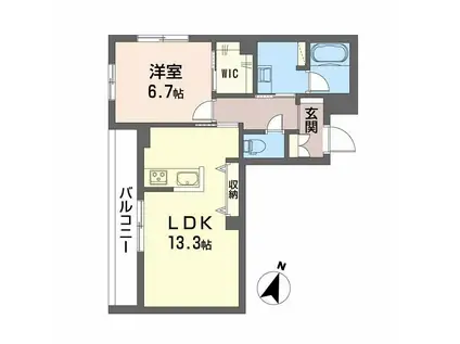 BALLOONFLOWER イースト(1LDK/2階)の間取り写真