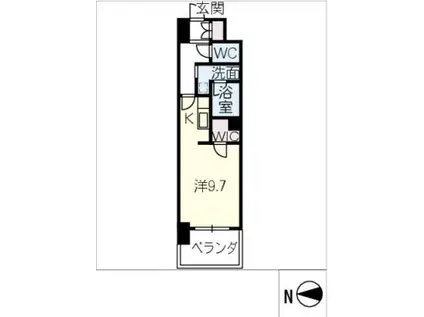 エルスタンザ黒川(ワンルーム/8階)の間取り写真