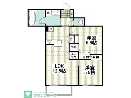 アルカン・メール 藤沢(2LDK/2階)の間取り写真