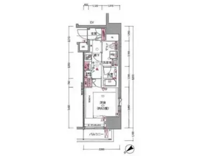 DUARES愛宕虎ノ門(1K/2階)の間取り写真