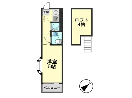 BCASA篠崎 RE-BORN(ワンルーム/1階)の間取り写真