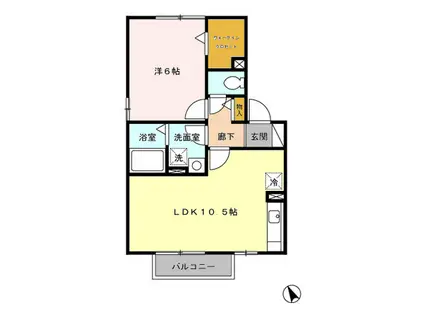 リバティコート(1LDK/2階)の間取り写真