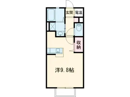 ドルフ I(ワンルーム/1階)の間取り写真